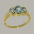 thumbnail image 2 of LBG British Made 18k Yellow Gold Natural Aquamarine Womens Engagement Ring - 33 size options - Size 6, 2 of 6