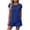 Blue, variant on Womens Two Piece Matching Sets Summer Short Sleeve Top and Shorts Short Sets Cotton Linen Lounge Outfits for HomewearWineL