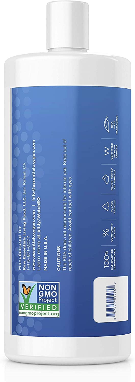 Essential Oxygen Food Grade Hydrogen Peroxide 3%, Natural Cleaner, Refill, 32 Fl Oz - Thumbnail 4