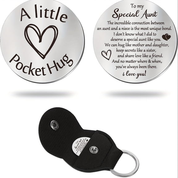 A Pocket Hug Token Keychain for Confidant Mentor Partner, Encouragement Gifts for Women Men, Long Distance Keepsake for Stocking Stuffers Valentines Day Gifts White Elephant Gifts