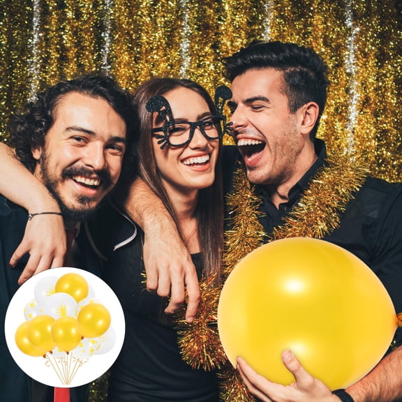 NICEXMAS 15Pcs Summer Party Balloons Yellow Latex Pineapple Shape