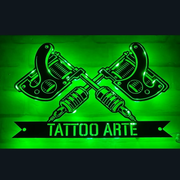 Handmadetneonsign Tattoo Metal Wall Art Light, Tattoo Artist Metal Sign Wall Decor, Tattoo Shop Metal Decor