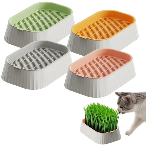 Bandeja de Cultivo de Doble Capa para Pasto | Contenedor Sin Tierra para Cultivo de Pasto de Trigo | Caja de Cultivo para Mascotas | Resistente y Fácil de Limpiar | Bandeja de Germinación | Base Anti