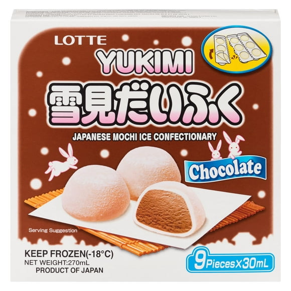 Chocolate Lotte Mochi Mochi (gâteau de riz) fourré de glace au chocolat
