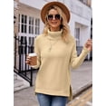 thumbnail image 2 of 1PCS Turtleneck Oversized Sweater--Apricot, 2 of 5