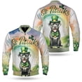 thumbnail image 3 of Happy St. Patrick’s Day Pitbull with Green Hat Shamrocks Rainbow All Over Print 3D Baseball Jacket Terrier Dog Lover Bomber Jacket Softball - 03007, 3 of 6
