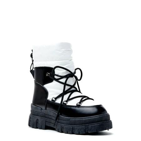 

Scoop Women s Quilted Lug Sole Lace Up Boots