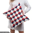 thumbnail image 4 of Ambesonne Americana Fabric by the Yard Upholstery, Red Half Triangles, 3 Yards, Red Dark Blue and White, 4 of 4