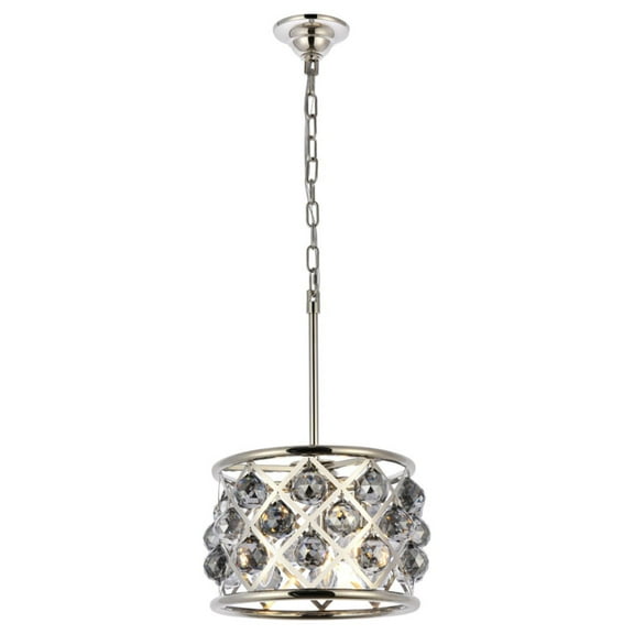 Indoor Home Decor 12"L X 12"W X 9"H Madison 3 Light Polished Nickel Pendant Silver Shade (Grey) Royal Cut Crystal