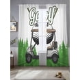 thumbnail image 2 of Golf Sheer Curtains 108 Inch Length 2 Panels Set for Living Room/Bedroom, Green Forest Tree Balls Clubs Sports Cartoon Semi Curtain Sheers Drapes Rod Pocket Curtains Window Treatment Set 52''x108''x2, 2 of 7