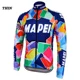 thumbnail image 3 of Nueva camiseta de ciclismo de equipo retro de manga larga fina o polar térmico de invierno personalizada para carreras de montaña y carretera clásica, 3 of 5