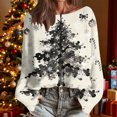 thumbnail image 2 of Christmas Sweaters for Women Knit Casual Round Neck Long Sleeve Loose Comfy Xmas Graphic Fashion Holiday Pullover Tops (XL, Red), 2 of 7