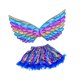 thumbnail image 1 of Sparkly Girls Butterfly Wing Costume Fancy Dress up Fairy Prop Cosplay Outfit para fiesta Juego de imaginación Vacaciones de , Azul B-Azul Yinane Disfraz de ala de hada, 1 of 8