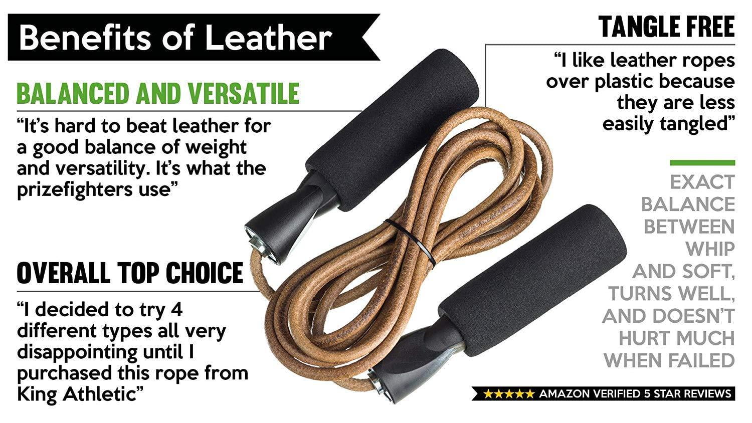 Jump Rope :: Leather Skipping Ropes for Workout and Speed Skip Training ::  Because You Need the Best Jumping Rope for Cardio Fitness Exercise :: Your  New Skip Rope Includes Workout Vide - Walmart.com