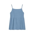 thumbnail image 6 of Women's Tank Tops Trendy V Neck Cotton Linen Camisole with Button Front Flowy Sleeveless Peplum for Casual Summer Wear Blue L, 6 of 6