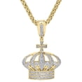 thumbnail image 4 of 10K Yellow Gold Kings Crown Cross Genuine Diamond Pendant 1.50" Charm 0.45 ct., 4 of 4