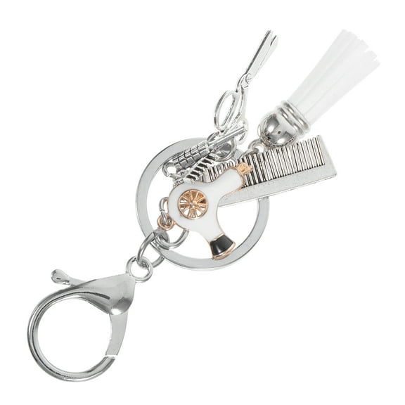 MLINS Hairdresser Keychain Scissor Comb Hair Dryer Charms Keyring Hair Stylist Theme Keychain Salon Owners Backpack Purse Pendant
