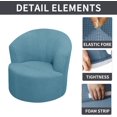 thumbnail image 4 of GUENG High Stretch Swivel Barrel Chair Cover, Jacquard Round Armchair Slipcover (Color : 07, Size : 1PCS), 4 of 12