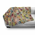 thumbnail image 3 of Colorful Soft Flannel Fleece Throw Blanket, Motley Geometrical Mosaic with Retro Effect Vivid Stained Glass Design Ornament, Cozy Plush for Indoor and Outdoor Use, 50" x 60", Multicolor, by Ambesonne, 3 of 6