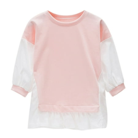 

Baby Girls Patchwork Long Sleeve Princess Dress Sweatshirt Blouse Tops Outfits Clothes