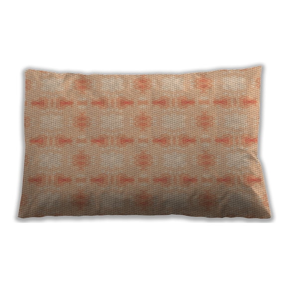 Ahgly Company Patterned Outdoor Rectangular Pastel Orange Lumbar Throw Pillow, 13 inch by 19 inch