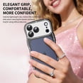 thumbnail image 3 of Dteck For iPhone 15 Plating Cute Wave Frame Case with Luxury Bling Diamonds Sparkly Rhinestone for Women Girls Shockproof Slim Back Protective Phone Case, Black, 3 of 7