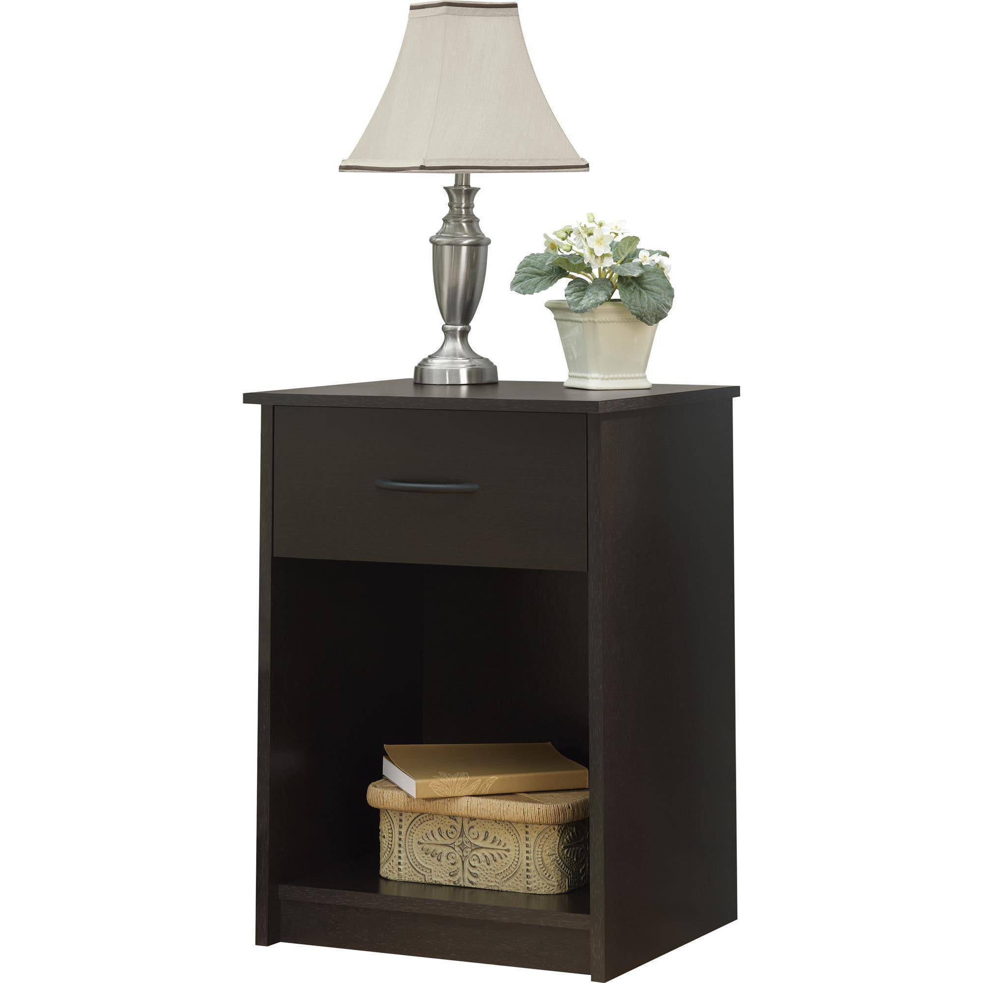 Mainstays 1 Drawer Bedroom Nightstand Espresso Walmart Com Walmart Com