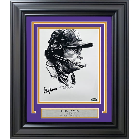 Don James Autographed Framed 8x10 Photo Washington Huskies MCS Holo 253365