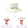 thumbnail image 3 of Htwon Men Women Sun Hat Waterproof Wide Brim Bucket Hat UV Protection Boonie Caps,for Outdoor Fishing Hunting, 3 of 12
