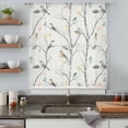 thumbnail image 5 of Vintage Botanical Sheer Curtains 45 Inches Long, Birds Branch Watercolor Leaf Light Filering Curtains, Breathable Simi Curtain Privacy Drapes for Kitchen Bathroom Lightweight Small Window Treatment, 5 of 9