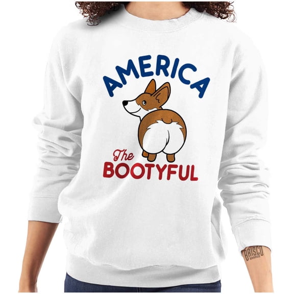 American Booty Funny Corgi Lover Cute Women Plus Size Crewneck Sweatshirt Brisco Brands 2X