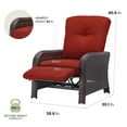 thumbnail image 3 of Hanover Strathmere Wicker and Steel Outdoor Patio Lounge Chair, Crimson Red, 3 of 11