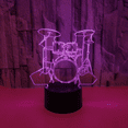 thumbnail image 1 of YSITIAN 3D Drum Kit Night Light Touch Table Desk Optical Illusion Lamps 7 Color Changing Lights Home Decoration Xmas Birthday Gift（Style 20） YT-14864, 1 of 6