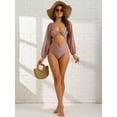 thumbnail image 5 of DARING DIVA Women's 1 Piece Cut Out Ring Plunge Neck Shirred Bikini S Rosy Brown, 5 of 6