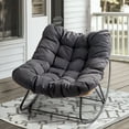 thumbnail image 2 of Zimtown Oversized Papasan Rocking Chair 36x48x31in 35.7lb Indoor/Outdoor Dark Gray, 2 of 10