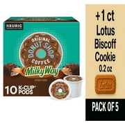The Original Donut Shop Milky Way Flavored Coffee Pods 10 ct - Pack of 5 & Lotus Biscoff Cookie - 0.2 Oz - 1 ct