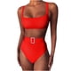 thumbnail image 1 of Conjunto de 2 piezas para mujer Color sólido Cintura alta Bikini Explosión Split Traje de baño OAVQHLG3B Store  lin121212, 1 of 4