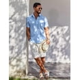 thumbnail image 6 of COOFANDY Mens Casual Untucked Shirts Short Sleeve Summer Beach Wedding Shirts for Men, 6 of 6