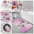 thumbnail image 6 of Pink Floral Bath Mat 3 Piece Bathroom Rug Set, Vintage Botanical Gradient Pastel Painting Non Slip Bath Rug Contour Mat and Toilet Lid Cover, Absorbent Shower Mats Soft Bath Rugs and Mats Sets, 6 of 8
