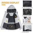 thumbnail image 3 of CAMEL CROWN Women's Ski Jacket Waterproof Winter Coat Windbreaker Fleece Inner Snow Hiking Gray S, 3 of 7