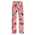 thumbnail image 5 of Fgvctg Valentine's Day Pajama Pants for Women Fashion Sleepwear Wide Leg Pajama Heart Graphic High Waisted Pjs Pant Plus Size Fall Spring Drawstring Lounge Pants with Pockets Light pink M, 5 of 6