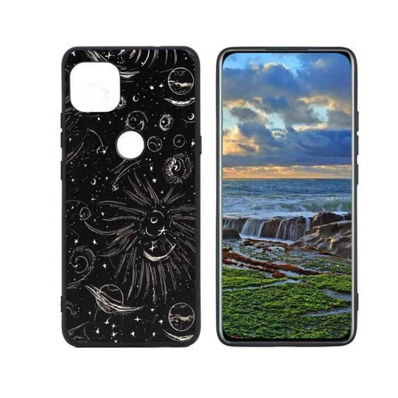 Compatible with Moto One 5G Ace Phone Case, Moon Case Men Women, Flexible Silicone Shockproof Case for Moto One 5G Ace