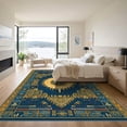 thumbnail image 3 of ODIKA 2'x3' Machine Washable Non-Slip Area Rug, Aztec Navy Blue High Traffic Rug, Blue, 1051400, 3 of 7