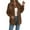 Coffee, variant on Womens Corduroy Shacket Jackets Oversized Long Sleeve Button down Loose Casual Cardigan Coats Solid Color Lapel Design Soft Comfortable Fall Winter Outwear Black S