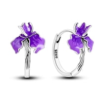 NARMO Original 925 Sterling Silver Iris Flower Hoop Earrings for Women Jewelry Making