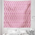 thumbnail image 1 of Circles Tapestry, Pattern of Deformed Circles in Repeat with Doodle Geometric Lines Round Spots, Fabric Wall Hanging Decor for Bedroom Living Room Dorm, 5 Sizes, Magenta and Cream, by Ambesonne, 1 of 1