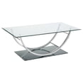 thumbnail image 6 of Danville 3-piece Glass Top Coffee and End Table Set Chrome, 6 of 10
