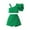 Green, variant on Coerni Kids Girl's One Slant Shoulder Solid Ruffle Skirt Shorts Set Sleeveless Tank Top Shirt&Mini Skirt Formal Casual 2pc