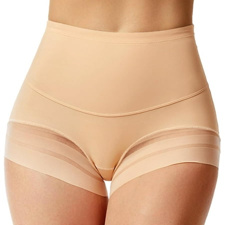 Shapewear Tummy Control Underwear for Women Seamless Shaping High Waisted Panties Slimming Stripe Lace Panty