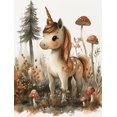 thumbnail image 1 of Qisvanset Framed Canvas Wall Art, 12x16 Inch Boho Unicorn Mushroom Woodland Nursery Art, 1 of 5